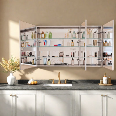 Anti Fog Led Medicine Cabinets, 60 X 36 Aluminum Modern Bathroom Home