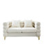 60 pouces 2 places, assise moelleuse et profonde, blanc, avec coussins, profilé moderne pour espace de vie principal confortable, moderne, bois et métal