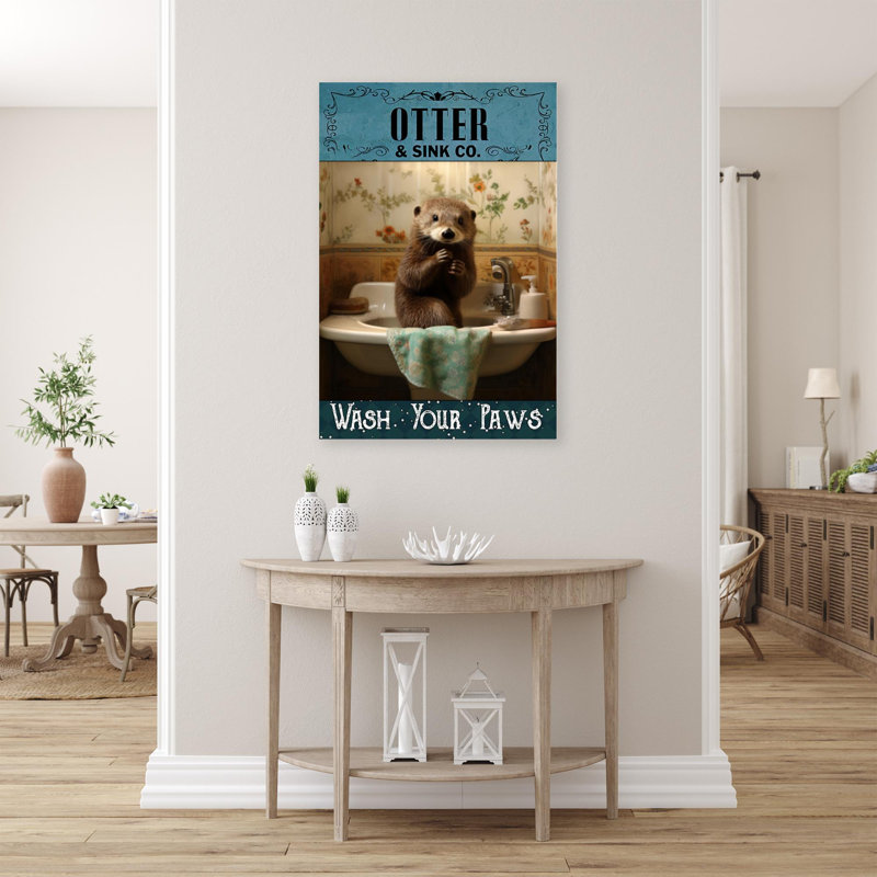 " Otter Sink Co - 1 Piece Rectangle Graphic Art Print On Wrapped Canvas ", L 24 po x H 36 po