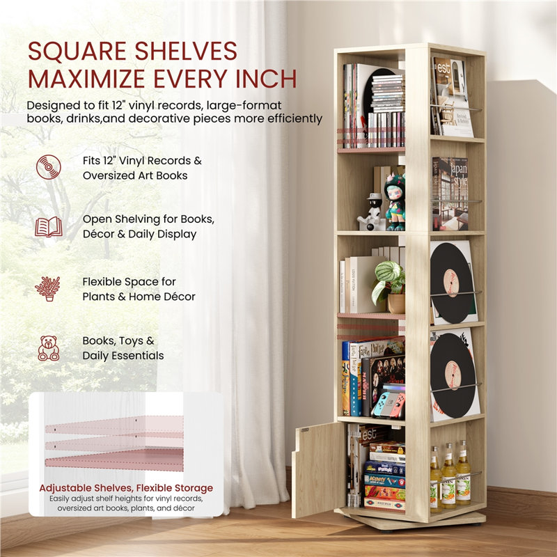 169cm H x 39.5cm W Bookcase, Light Natural Wood