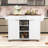Fluted Kitchen Island Cart with Drop Leaf, Built-In Charging Station, Adjustable Shelves and Ample Storage-864124576