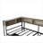 Storage-Focused Twin Size Corner Platform Bed, Modern Classic Gray MDF and Metal Construction with LED Lighting and Integrated Charging Station