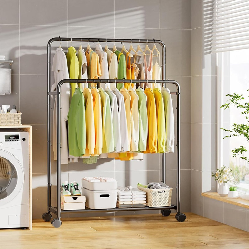 Portemanteau double avec tringles à roulettes