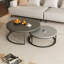 Modern Nesting Tables with Round Wood Tops | Space-Saving Sofa Side Tables for Flats & Living Rooms (Walnut & Black)-633257282