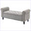 Banc de rangement avec repose-pieds et banc rembourré avec accoudoirs roulés-1168943003
