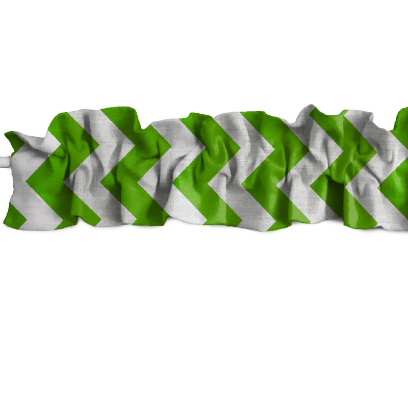 Cantonnière sur mesure en coton à chevrons, L 9 po x L 120 po, Vert