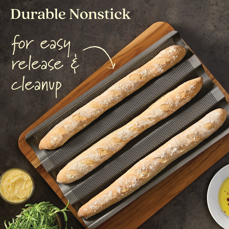 Graphite Steel Non-Stick 3-Channel Baguette Tray