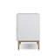 Table de chevet Chittum avec 2 tiroirs au fini blanc et or