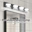 Luminaire mural de salle de bain 45 po à 6 lumières à DEL 45 po, noir et moderne