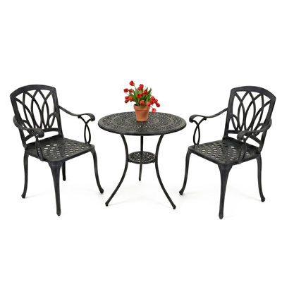 Musgrave 2 - Person Patio Dining Set Umbrella Hole Included Round Table