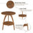 Farmhouse Wood Round End Table With Storage Shelf