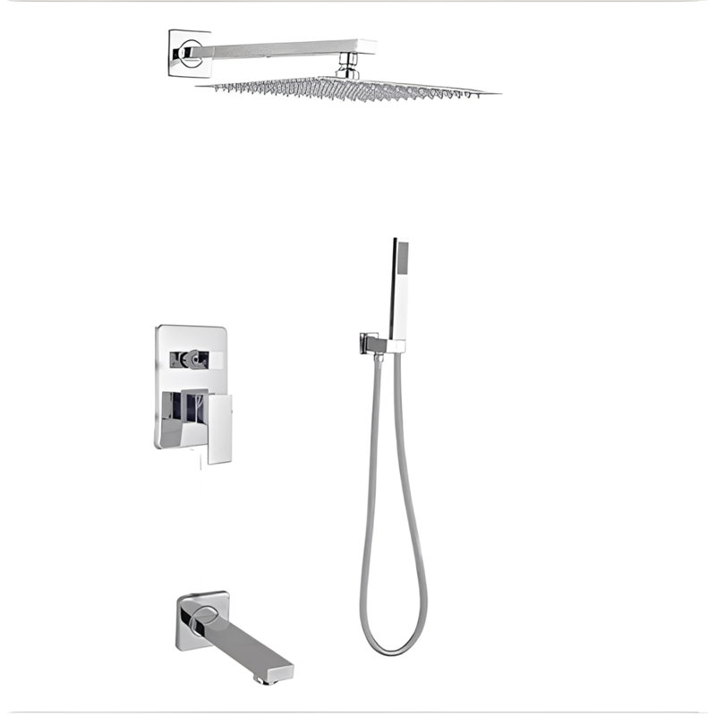 Ensemble de pomme de douche chromée 12 po