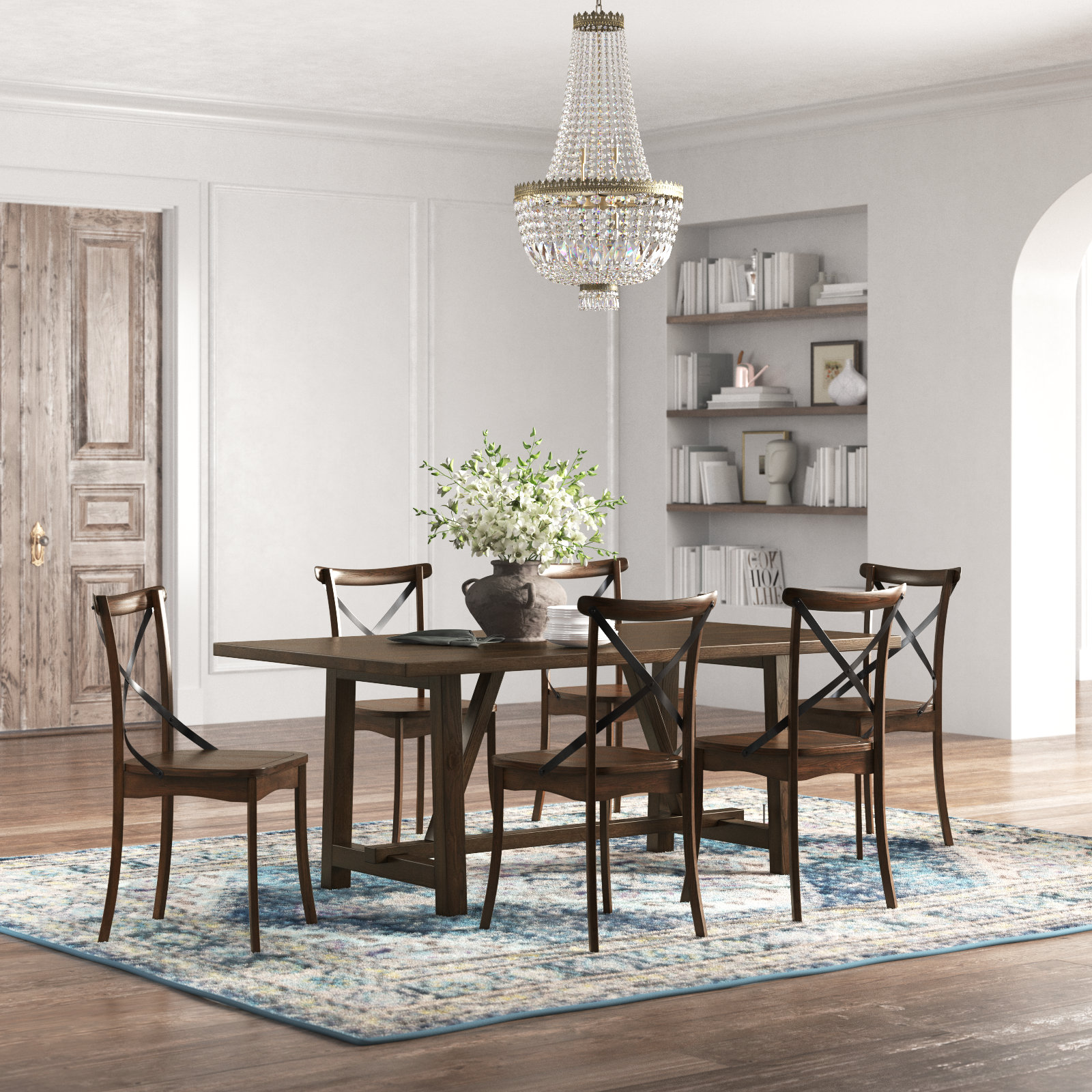 Kelly Clarkson Home Hussey 7 Piece Trestle Dining Set Reviews Wayfair