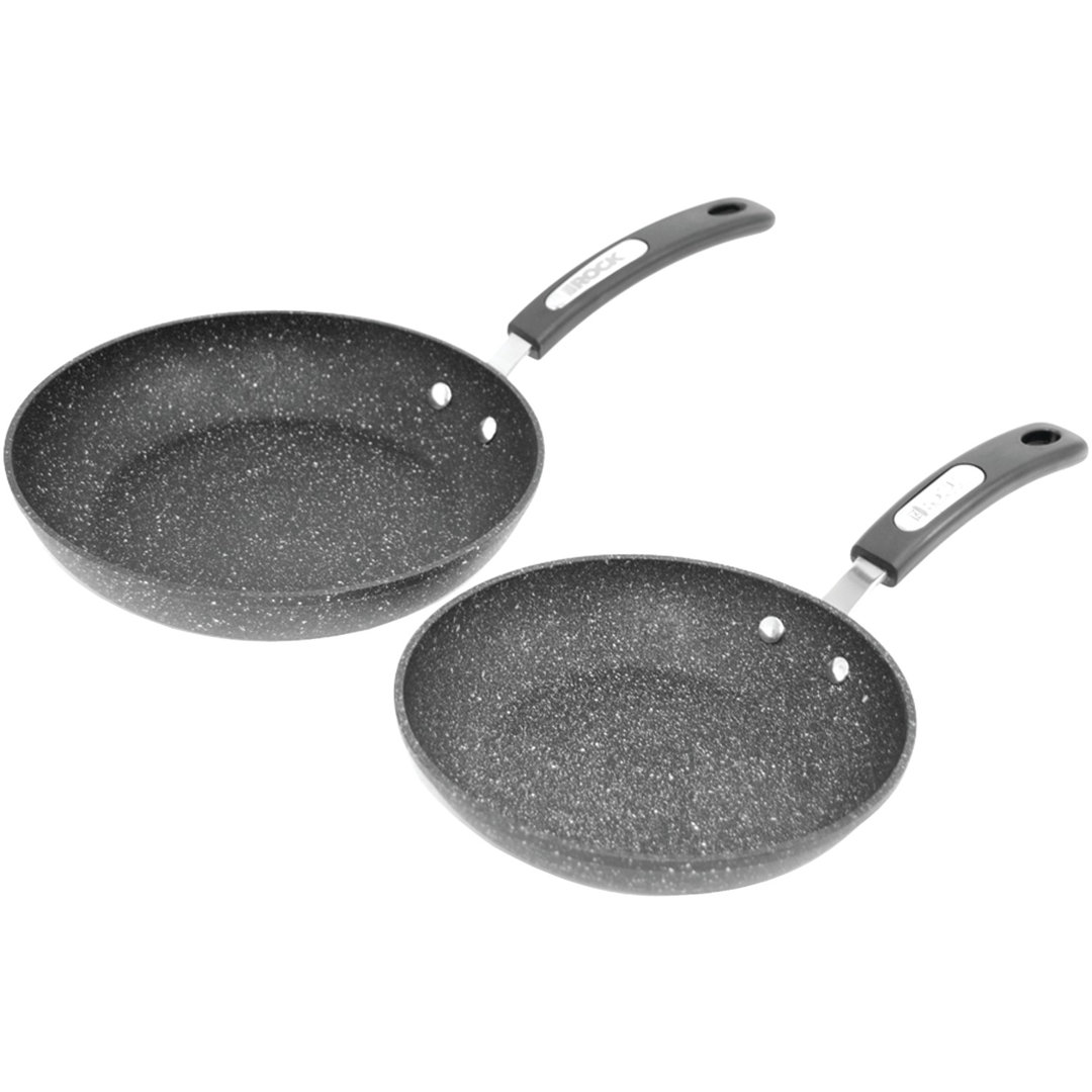 The Rock by Starfrit 8" Non Stick Aluminum 2 Piece Frying Pan Set The Rock by Starfrit