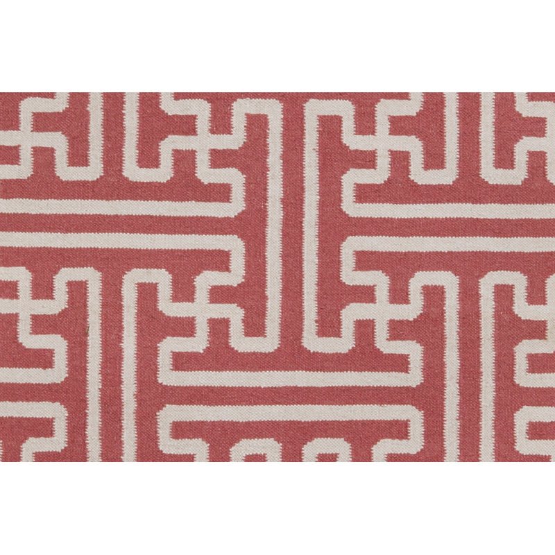 Tapis rouge / ivoire en laine tissé à la main Berkley, Rectangle 9 pi x 13 pi