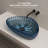 MonBlari 24" X 16" Fluted Triangle Resin Bathroom Vessel Sink Starry Blue-120971924