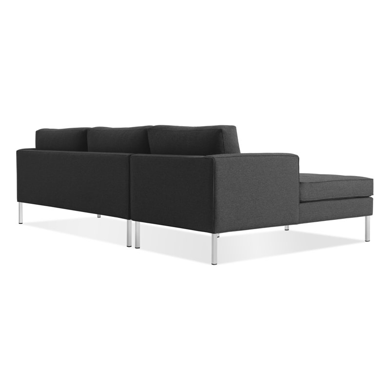 Paramount Chaise Sectional, Left Hand Facing, Black, Sanford Ceramic Crossweave