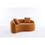 Canapé modulaire en chenille courbé en S: double profondeur (26,8 po), orange, sans assemblage, compact pour les petits espaces, 400 lb, L 66,9 po-1002814442
