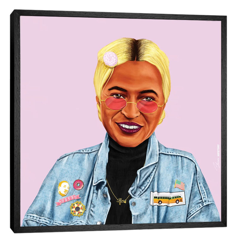 Rosa Parks by Amit Shimoni - Floater Frame Print on Canvas, 45.72 cm H x 45.72 cm W, Black Framed
