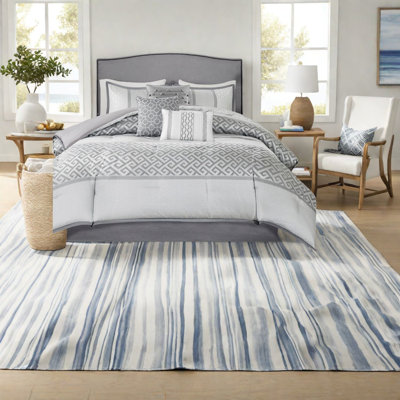 Luxury Grey Polyester Bedding Sets, Elegant Jacquard Design For Home