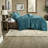 Luxury Teal Bedding Sets, Velvet King Comforter, Modern Home Style