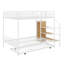 Lit superposé en métal avec lit gigogne, échelle de rangement latérale et garde-robe
