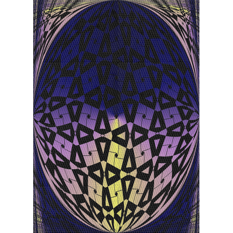 Motif géométrique mauve/jaune Tapis décoratif, Rectangle 6 pi x 9 pi