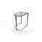 Set of Two 25" Black And Clear Glass And Genuine Marble Half Circle Three Leg Console Table