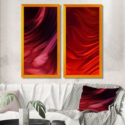 "Abstract Red Wave", ensemble de 2 photographies sur toile