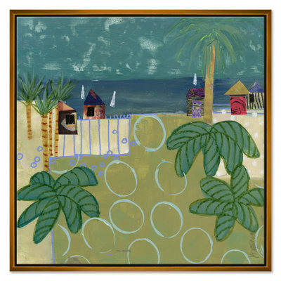 Beach Cottage by Jill Krasner - Single Picture Frame Painting on Canvas
