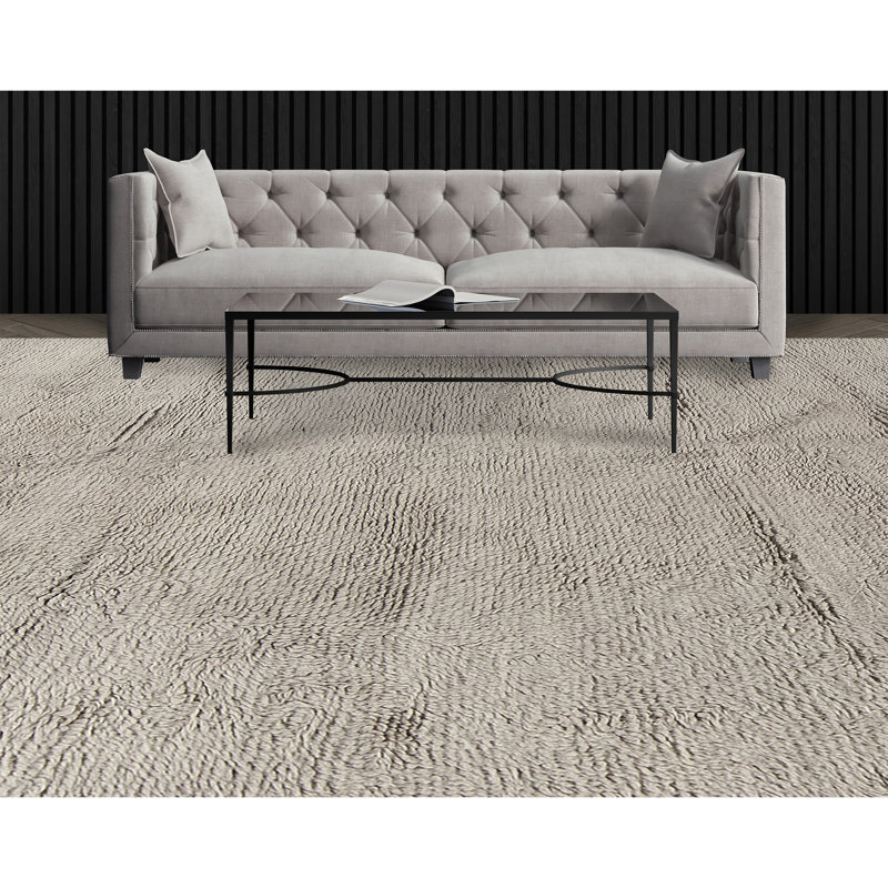 Wool Area Rug in Gray, Rectangle 9' x 12'
