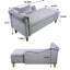 Chaise longue grise pour chambre à coucher - Velours, velours, garniture cloutée, rembourrage moderne et confortable-23728582
