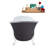 55" Streamline Clawfoot Soaking Acrylic Bathtub With Drain, Clawfeet, and Bamboo Tray-76223130-90730278
