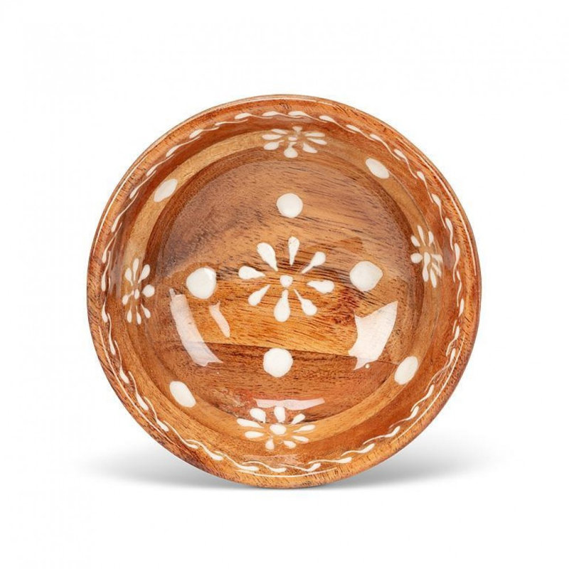 Petit bol à pois et à fleurs, 4"