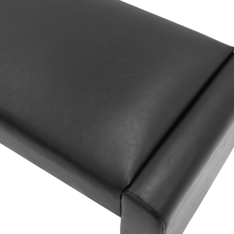 Wagenen 47" Upholstered Bench, Black Faux Leather