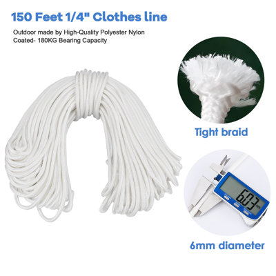 150 FT Large Capacity Outdoor Clothesline, Anti-Sagging Design with Complete Kit