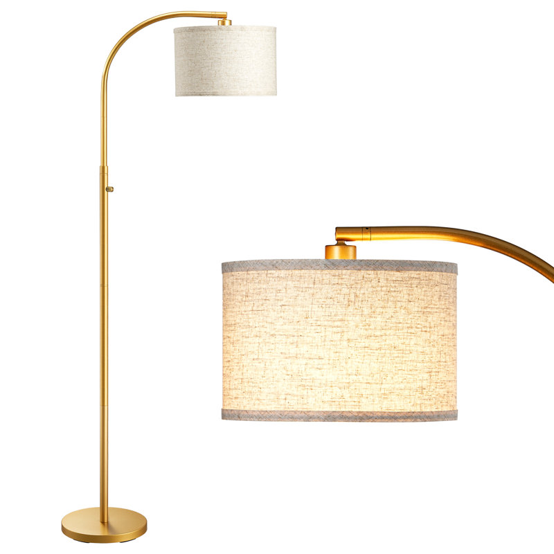 63.4'' Arched/arc Dimmable Floor Lamp With Bulbs Included, Gold