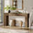 Farmhouse Console Table With Vertical Slat Legs - Sofa Table Behind Couch, Rustic Brown Entryway Table For Hallway, Living Room & Small Spaces