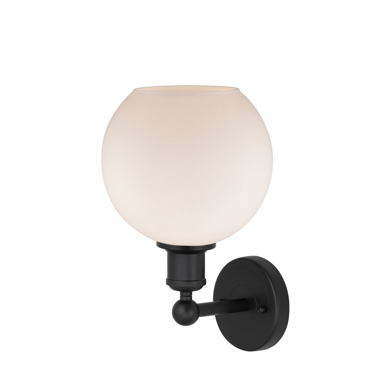 Ellington Steel Armed Sconce, Matte Black, Matte White