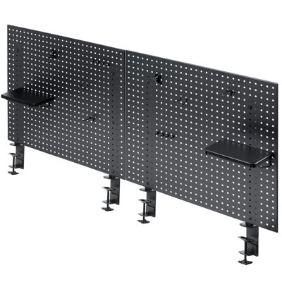 VIVO Dual Steel Clamp-on 60" x 24" Desktop Pegboard, Magnetic Privacy Panel (PP-DK30B-2)