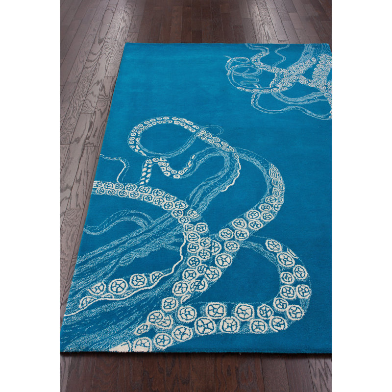 Tapis bleu Ildegonda, 7'6" x 9'6"