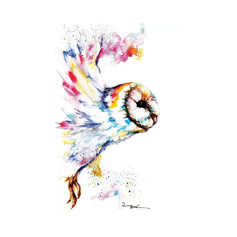 Hibou de minuit, H 26 po x l 18 po x 1,5 po, Toile tendue