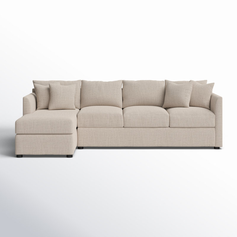 Cecelia Upholstered Chaise Sectional, Classic Bleach White Twill, Left Hand Facing