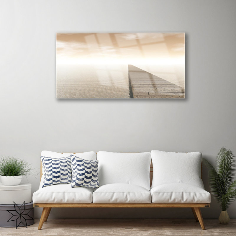 Architecture Sea Jetty - No Frame Print on Glass
