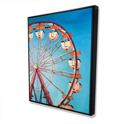 Ferris Wheel by a Beautiful Day - Blue Hobbies Framed Canvas