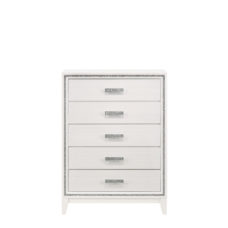 Commode vieillie Haiden, Blanc