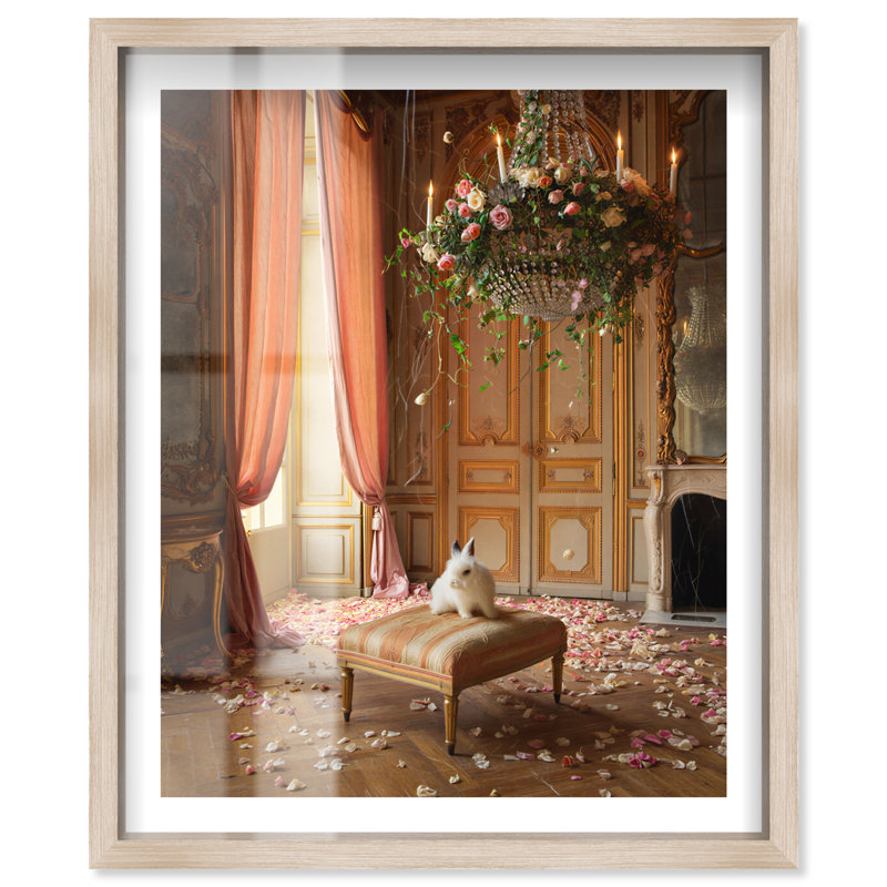 Décoration murale chambre Fluffy Bunny I Shadowbox Print par Notoriart, cadre en chêne naturel, 24 x 30, 31"H x 25"W