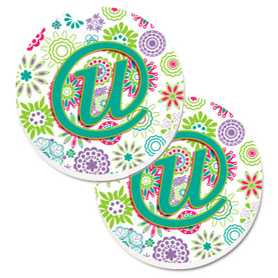 Sous-verre voiture de voiture fleurs initial