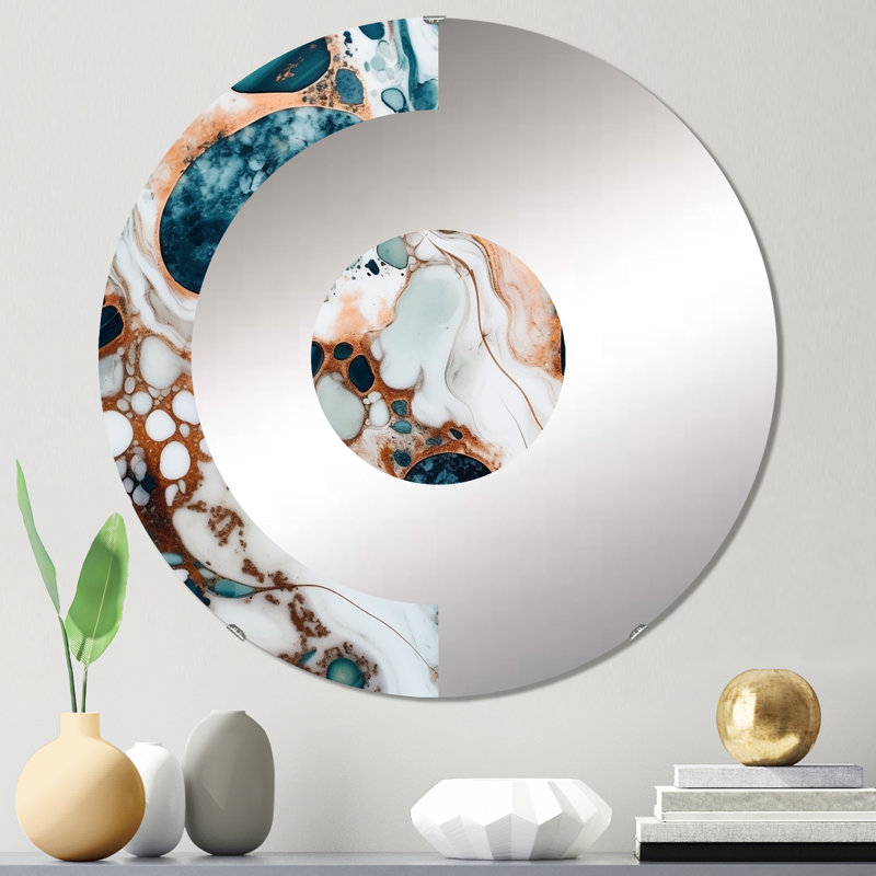 Foyil - Miroir mural demi-cercle, 23,6 po x 23,6 po