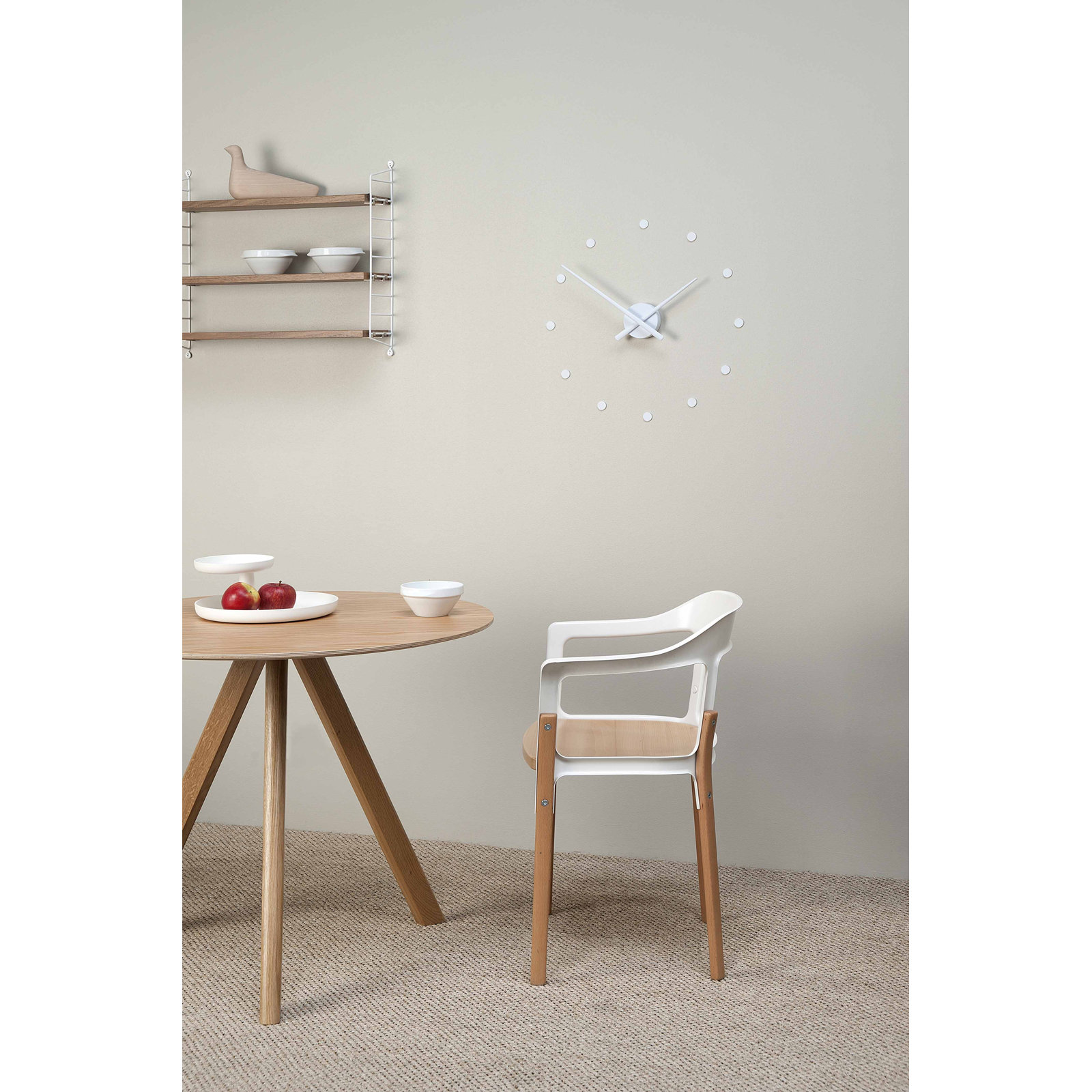 OJ Wall Clock, White, Small